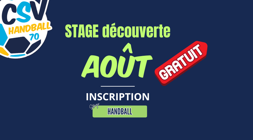 Stage DÉCOUVERTE Handball - Du 27 au 29 Août 2025